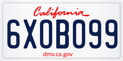 CA license plate 6XOB099