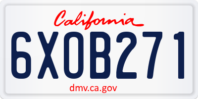 CA license plate 6XOB271
