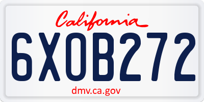 CA license plate 6XOB272