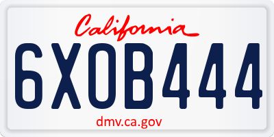 CA license plate 6XOB444