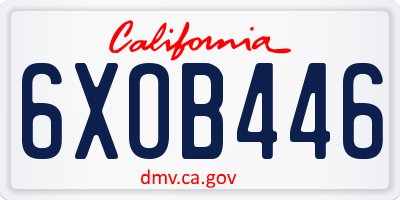 CA license plate 6XOB446