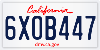 CA license plate 6XOB447