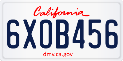 CA license plate 6XOB456