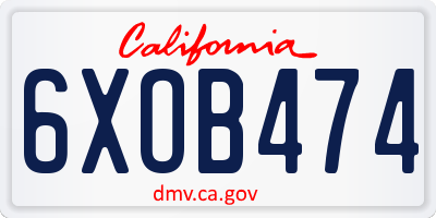 CA license plate 6XOB474