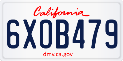 CA license plate 6XOB479
