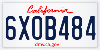 CA license plate 6XOB484