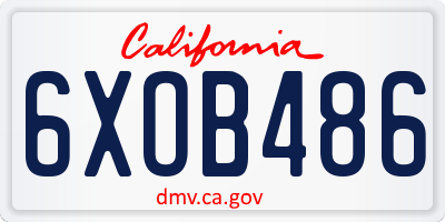 CA license plate 6XOB486