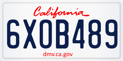 CA license plate 6XOB489