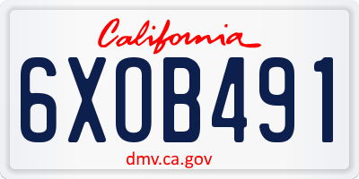 CA license plate 6XOB491