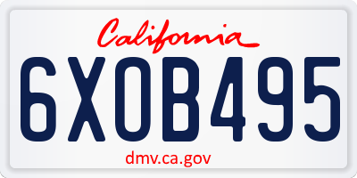 CA license plate 6XOB495