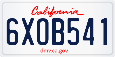 CA license plate 6XOB541