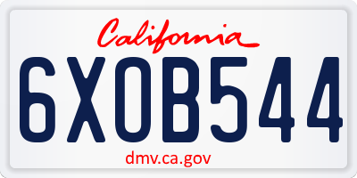 CA license plate 6XOB544