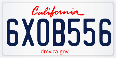 CA license plate 6XOB556