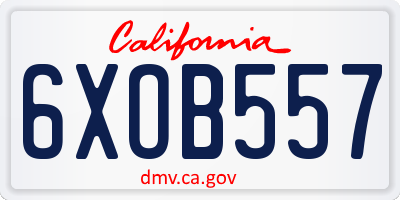 CA license plate 6XOB557
