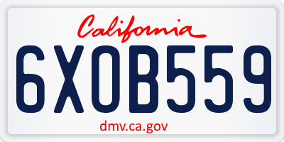 CA license plate 6XOB559
