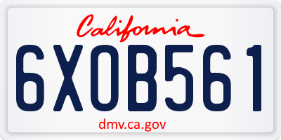 CA license plate 6XOB561