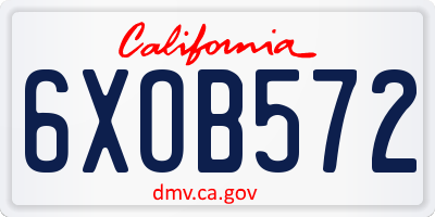 CA license plate 6XOB572