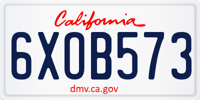 CA license plate 6XOB573