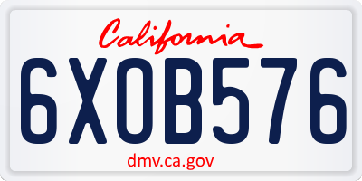 CA license plate 6XOB576