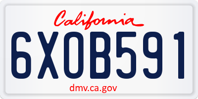 CA license plate 6XOB591