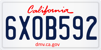 CA license plate 6XOB592