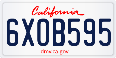 CA license plate 6XOB595