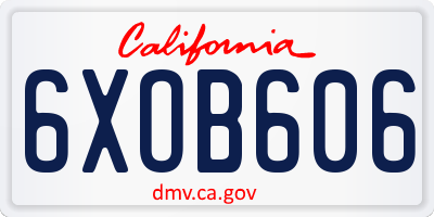 CA license plate 6XOB606