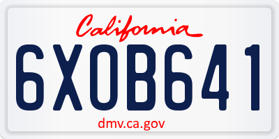 CA license plate 6XOB641