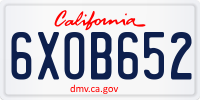 CA license plate 6XOB652