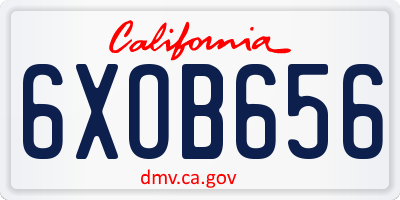 CA license plate 6XOB656