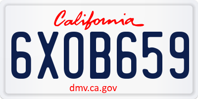 CA license plate 6XOB659