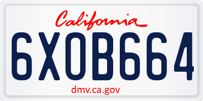 CA license plate 6XOB664