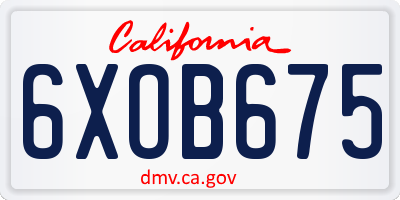 CA license plate 6XOB675