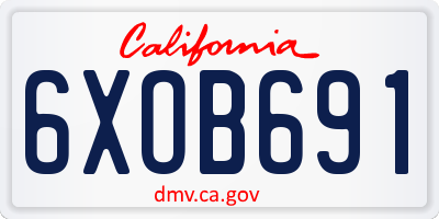 CA license plate 6XOB691
