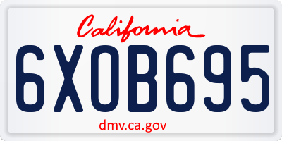 CA license plate 6XOB695