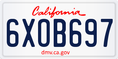 CA license plate 6XOB697