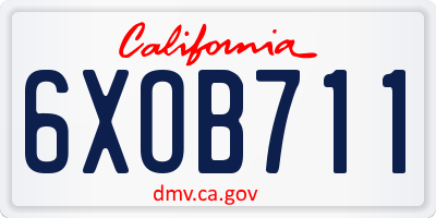 CA license plate 6XOB711