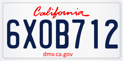 CA license plate 6XOB712