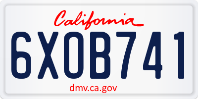 CA license plate 6XOB741