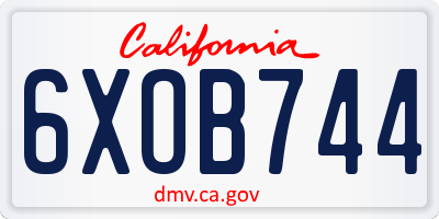 CA license plate 6XOB744