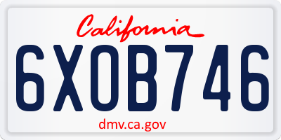 CA license plate 6XOB746