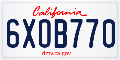 CA license plate 6XOB770