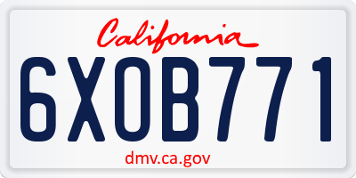 CA license plate 6XOB771