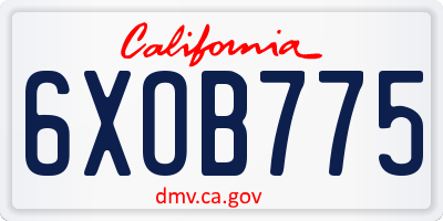 CA license plate 6XOB775