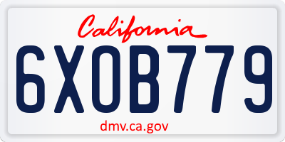CA license plate 6XOB779