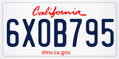 CA license plate 6XOB795