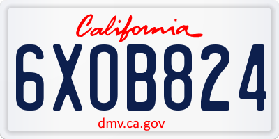 CA license plate 6XOB824