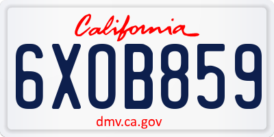 CA license plate 6XOB859