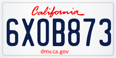 CA license plate 6XOB873