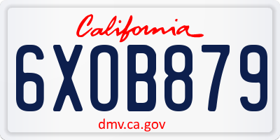 CA license plate 6XOB879